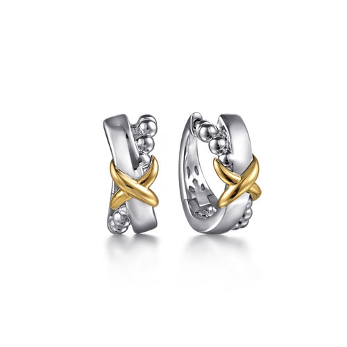 Gabriel & Co. Intricate Hoop Bujukan Fashion Earrings in 14K and Sterling Silver