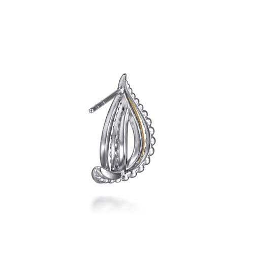 Gabriel & Co. Bujukan Fashion J Hoop Earrings in 14K and Sterling Silver