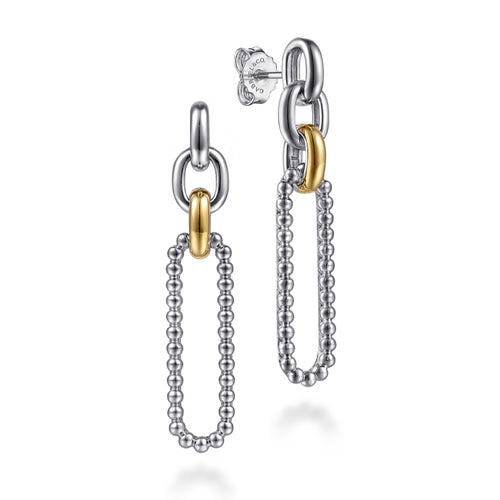 Gabriel & Co. Bujukan Fashion Drop Paper Clip Earrings in 14K and Sterling Silver