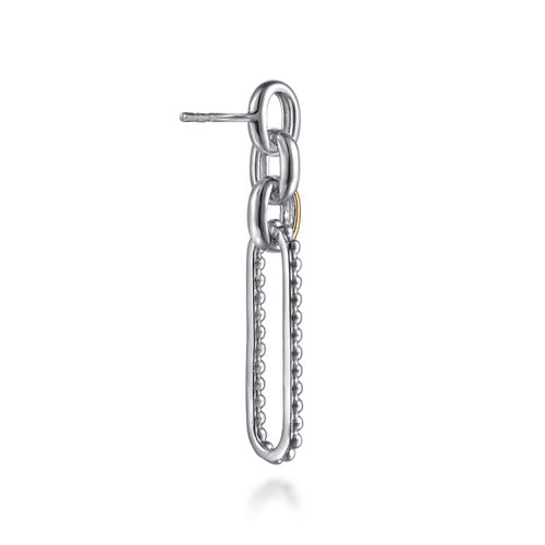 Gabriel & Co. Bujukan Fashion Drop Paper Clip Earrings in 14K and Sterling Silver
