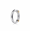 The Bujukan Collection Pavé White Sapphire Hoop Earrings in Sterling Silver and 14K Gold