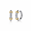 The Bujukan Collection Two-Tone Pavé White Sapphire Huggie Earrings in Sterling Silver and 14K Gold