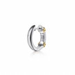 The Bujukan Collection Two-Tone Pavé White Sapphire Huggie Earrings in Sterling Silver and 14K Gold