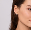 The Bujukan Collection Two-Tone Pavé White Sapphire Huggie Earrings in Sterling Silver and 14K Gold