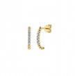 The Bujukan Collection Diamond Buttercup Beaded J Hoop Earrings in 14K Yellow Gold