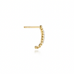 The Bujukan Collection Diamond Buttercup Beaded J Hoop Earrings in 14K Yellow Gold