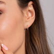 The Bujukan Collection Diamond Buttercup Beaded J Hoop Earrings in 14K Yellow Gold