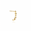 The Bujukan Collection Diamond Clover Station Beaded J Hoop Earrings in 14K Yellow Gold