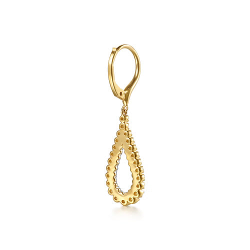 Gabriel & Co. Double Row Diamond Tear Drop Earrings in 14K Gold