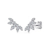 Gabriel & Co. Diamond Ear Climber Stud Earrings in 14K White Gold