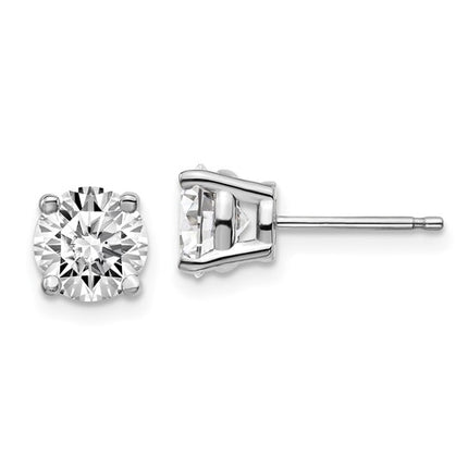 14k White Gold 2 Carat Certified VS DEF Lab Grown Diamond 4 Prong Studs