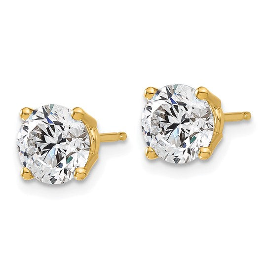 14k 3 carat total weight Round Certified VS GH Lab Grown Diamond 4 Prong Studs