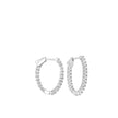 14K WG 1 ct. tw. Diamond Inside Out Oval Shape Hoop Earring