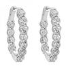 Scintillating Round Diamond Eternity Hoop Earrings in 14K White Gold