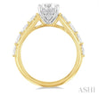 Elegant Marquise and Round Cut Diamond Engagement Ring in 14K Yellow Gold | Gemmas Jewelers