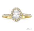 Elegant Oval Center Halo Diamond Engagement Ring in 14K Yellow Gold | Gemmas Jewelers