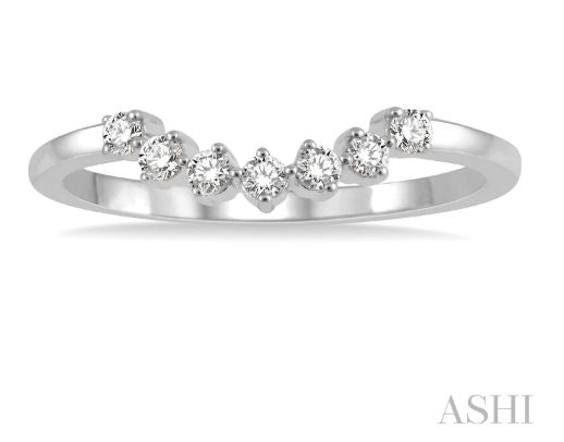 Elegant Vintage Inspired Round Diamond Wedding Band Wrap in 14K White Gold | Gemmas Jewelers