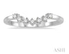 Elegant Vintage Inspired Round Diamond Wedding Band Wrap in 14K White Gold | Gemmas Jewelers