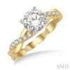 Elegant Woven Design Round Diamond Engagement Ring in 14K Yellow Gold | Gemmas Jewelers