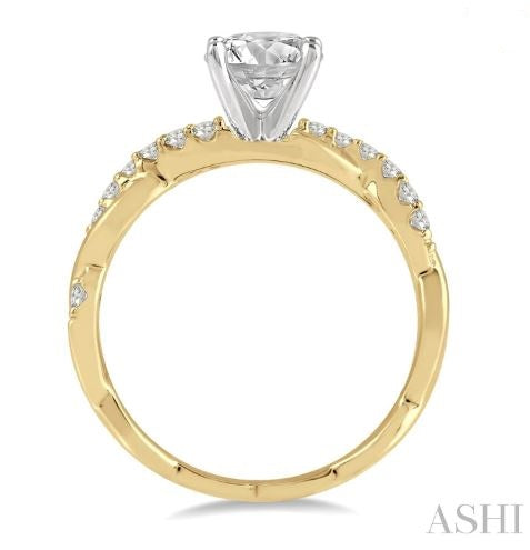 Elegant Woven Design Round Diamond Engagement Ring in 14K Yellow Gold | Gemmas Jewelers