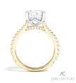 Elegant & Chic Couture Pave Diamond Engagement Ring in 14K Yellow Gold