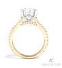 Elegant & Chic Couture Pave Diamond Engagement Ring in 14K Yellow Gold