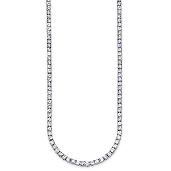 Elegant Lab Grown 18ct Round Diamond Straight Necklace 14KW | Gemmas Jewelers 2