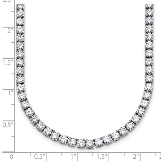Elegant Lab Grown 18ct Round Diamond Straight Necklace 14KW | Gemmas Jewelers 3