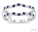 Elegant & Timeless Diamond and Sapphire Insert Wedding Ring in 14K White Gold | Gemmas Jewelers