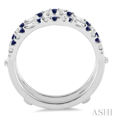 Elegant & Timeless Diamond and Sapphire Insert Wedding Ring in 14K White Gold | Gemmas Jewelers