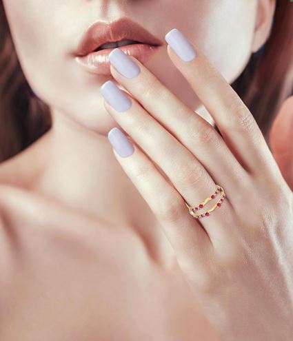 Elegant & Timeless Diamond and Ruby Insert Wedding Ring in 14K Yellow Gold | Gemmas Jewelers