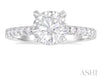 Elegant and Classy Round Diamond Engagement Ring in 14K White Gold | Gemmas Jewelers