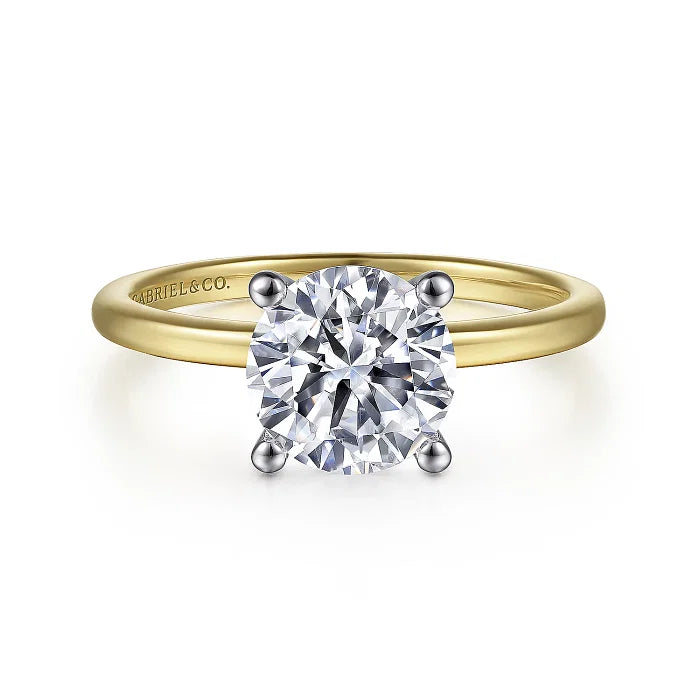 Classic Solitaire Design Diamond Engagement Ring in 14K Gold | Gemma's Jewelers