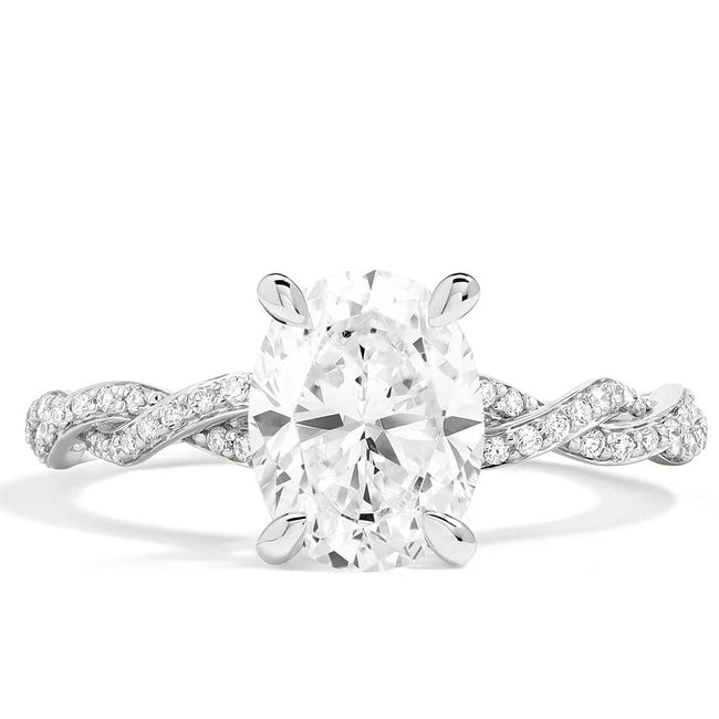 Exquisite Braided Design Couture Diamond Engagement Ring in 14K White Gold