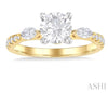 Exquisite Marquise and Round Diamond Engagement Ring in 14K Yellow Gold | Gemma's Jewelers