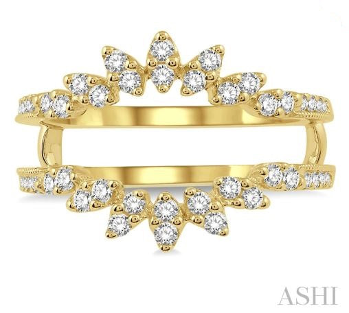 Exquisite Mini Marquise Mounts Diamond Insert Wedding Ring in 14K Yellow Gold | Gemmas Jewelers