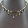 Exquisite One of a Kind Diamond Tennis Necklace with Sparkling Emerald Cut Tassel Drops | Gemma's Jewelers