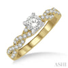 Exquisite Woven Shank Round Diamond Engagement Ring in 14K Yellow Gold | Gemmas Jewelers