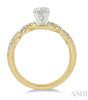 Exquisite Woven Shank Round Diamond Engagement Ring in 14K Yellow Gold | Gemmas Jewelers