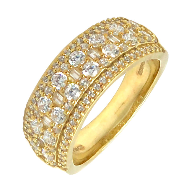 Exquisite Interspersed Round & Baguette Diamond Ring Band 14K | Gemmas Jewelers 1