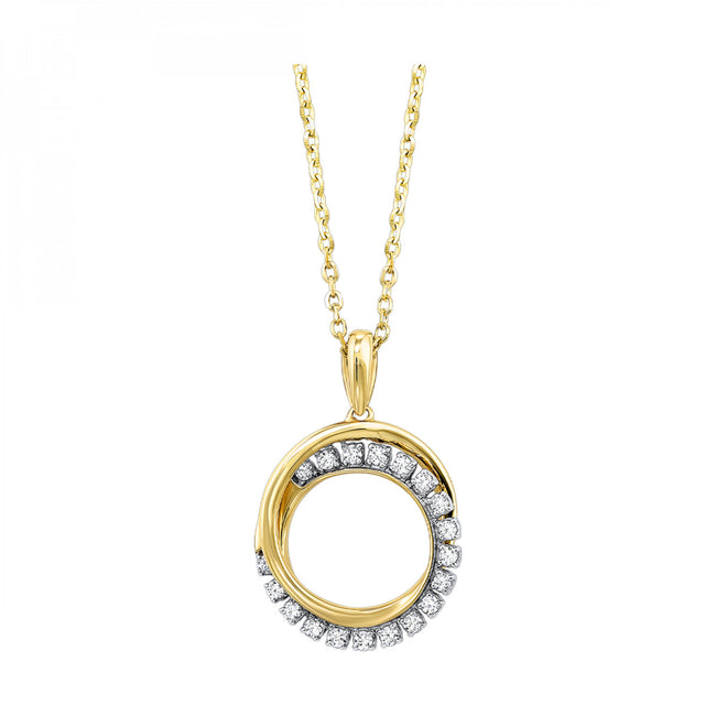 Exquisite Modern Design Diamond Circle Necklace in 10K Yellow Gold  Gemmas Jewelers