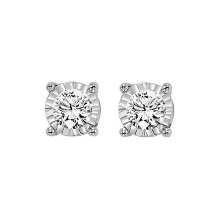 Dazzling Round Diamond Stud Earrings in 14K Gold