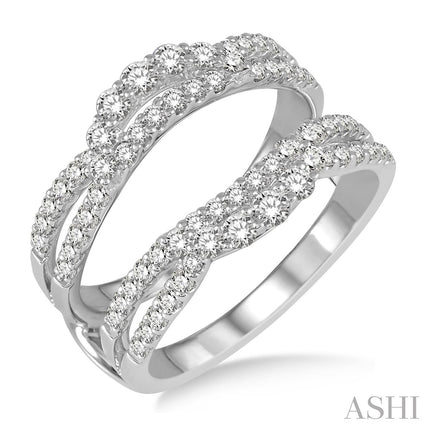 Fabulous Double Row Diamond Insert Wedding Ring in 14K White Gold | Gemmas Jewelers