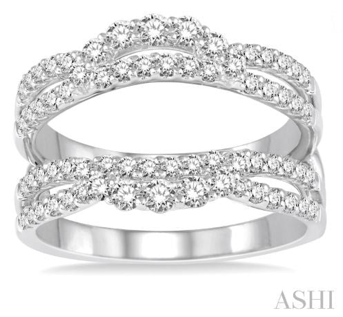 Fabulous Double Row Diamond Insert Wedding Ring in 14K White Gold | Gemmas Jewelers