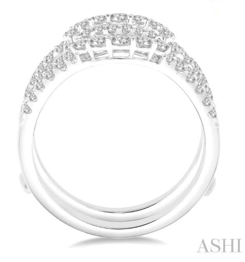 Fabulous Double Row Diamond Insert Wedding Ring in 14K White Gold | Gemmas Jewelers