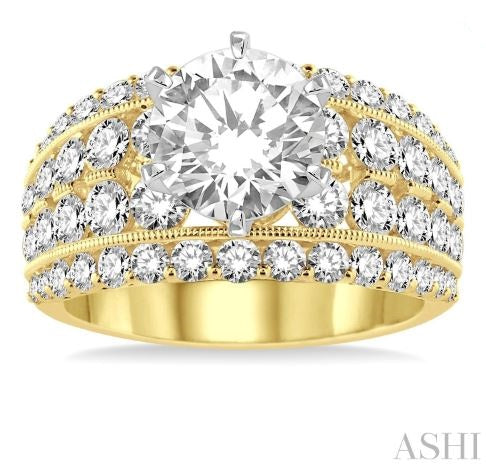 Fabulous Four Row Diamond Engagement Wedding Ring in 14K Yellow Gold | Gemmas Jewelers