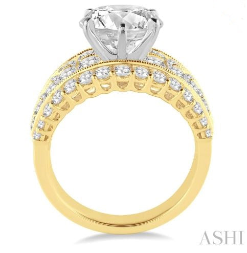 Fabulous Four Row Diamond Engagement Wedding Ring in 14K Yellow Gold | Gemmas Jewelers