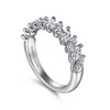 14K White Gold Prongs Marquise and Round Diamond Anniversary Band - 1.1 ct