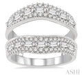 Fantastic Baguette & Round Diamond Insert Wedding Ring in 14K White Gold | Gemmas Jewelers