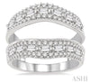 Fantastic Baguette & Round Diamond Insert Wedding Ring in 14K White Gold | Gemmas Jewelers